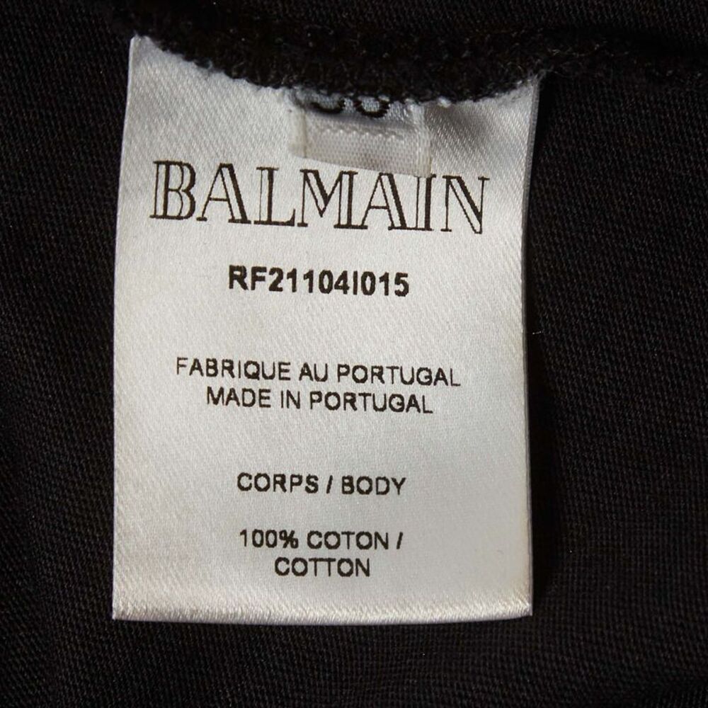 Balmain Black Logo Print Jersey Tank Top M - Picture 5 of 5